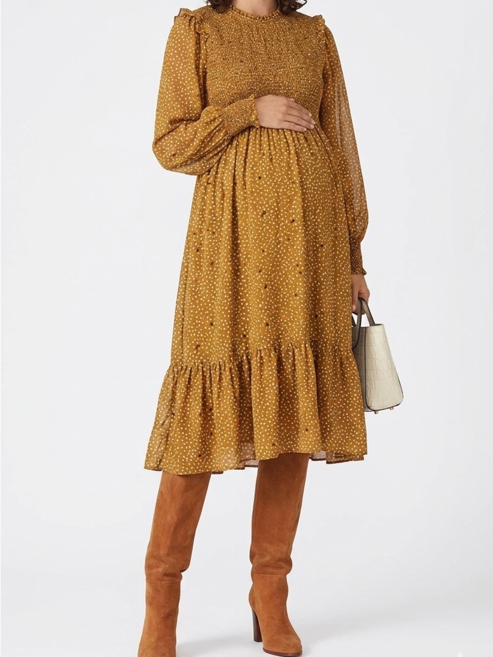 Hatch Anthropologie Lana Maternity Maxi Dress Mustard Yellow Boho Baby Shower